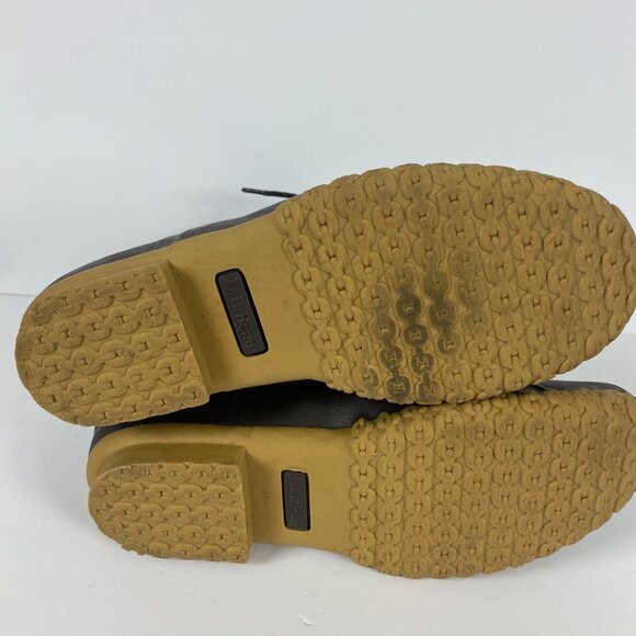 Vintage LL Bean Maine Hunting Shoe Boots Mens 10 M Brown Leather Rubber Duck 12" - Picture 13 of 14